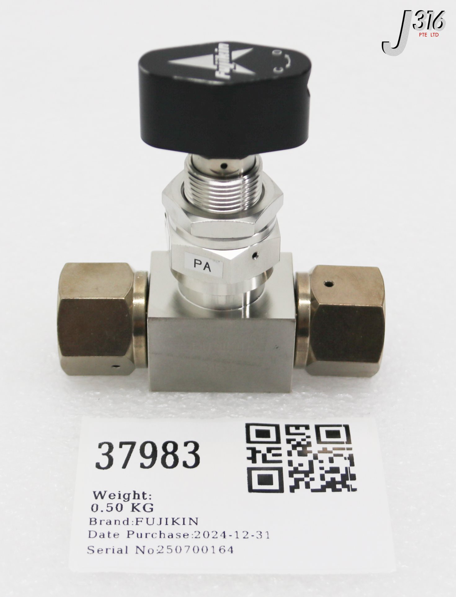 37983 FUJIKIN SWITCH BELLOW VALVE, P/N: 042933 FUBFL-71-9.52-2-PA